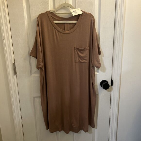NWT Stars Above Crew Neck Sleep Shirt Soft Dress Pocket Size 1X Dark Mauve - Picture 1 of 16